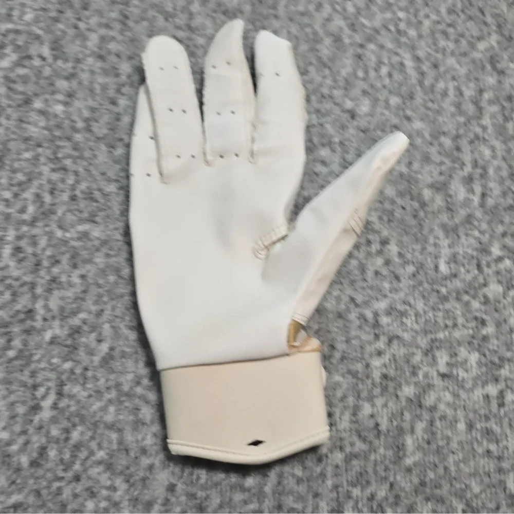 Nike Women's Full Finger Baseball/Softball Batting Glove Size M White/Gold
